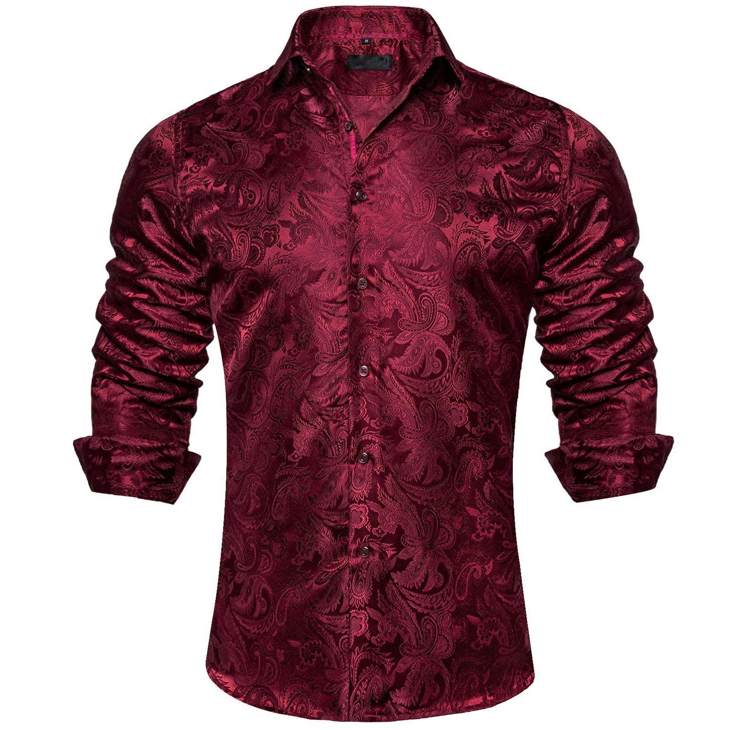 Red Paisley Silk Dress Shirt shirt - Sophisticated Gentlemen