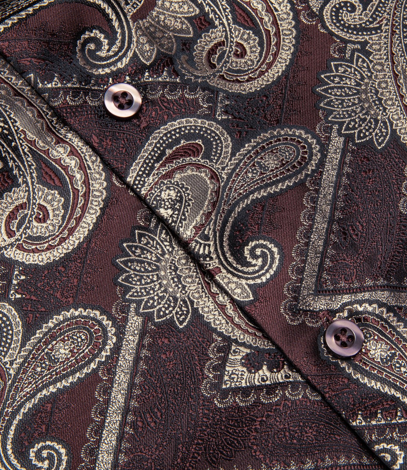 Burgundy and Brown Paisley Dress Shirt shirt - Sophisticated Gentlemen