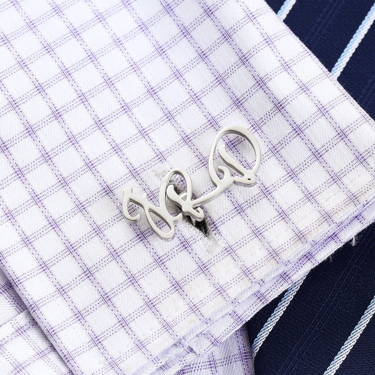 Initials Cufflinks cufflink Silver 3 ( Up to 3 Characters ) - Sophisticated Gentlemen