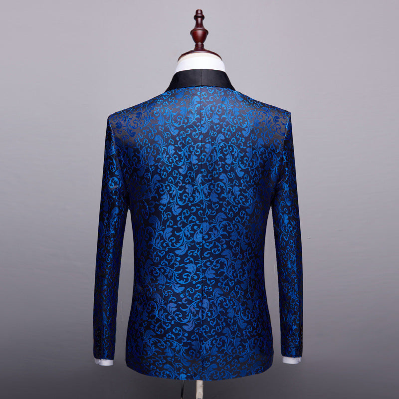 Blue Floral Tuxedo Jacket tuxedo - Sophisticated Gentlemen