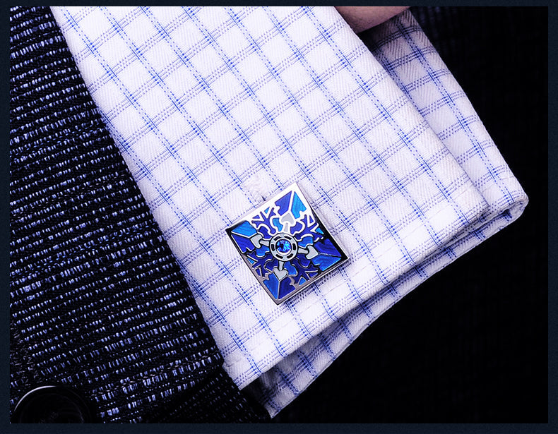 Vintage Blue Enamel Cufflinks Cufflink - Sophisticated Gentlemen