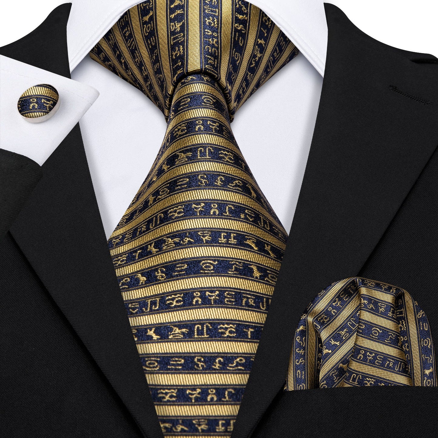 Egyptian Hieroglyphs Tie Set Standard Packaging - Sophisticated Gentlemen