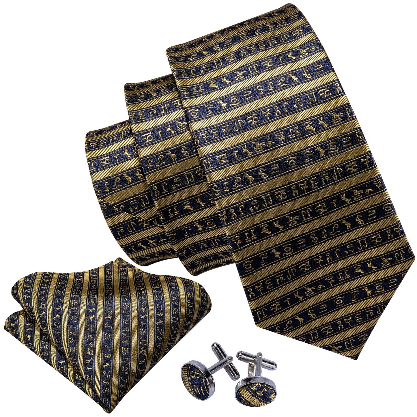 Egyptian Hieroglyphs Tie Set - Sophisticated Gentlemen
