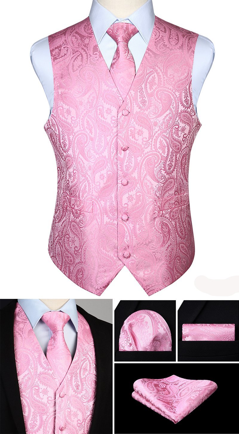 Pink Paisley Vest Set vest - Sophisticated Gentlemen