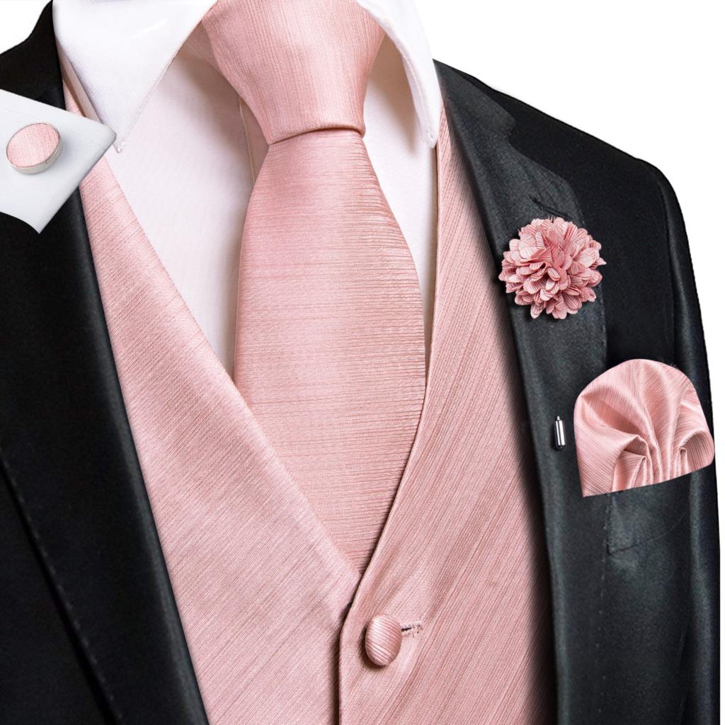 Solid Pink Vest Set vest set S (Chest 41) - Sophisticated Gentlemen