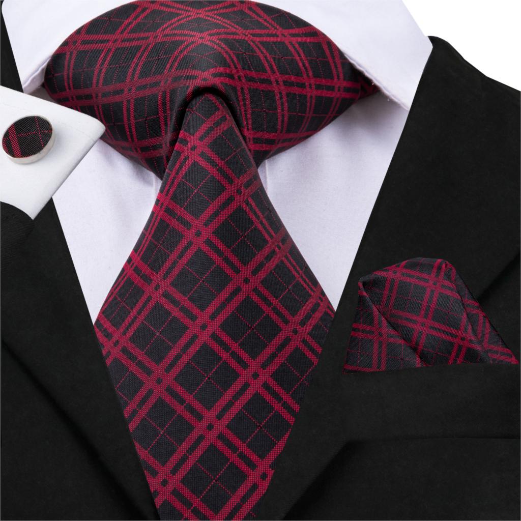 Bulls Blood Tie, Pocket Square and Cufflinks - SOPHGENT