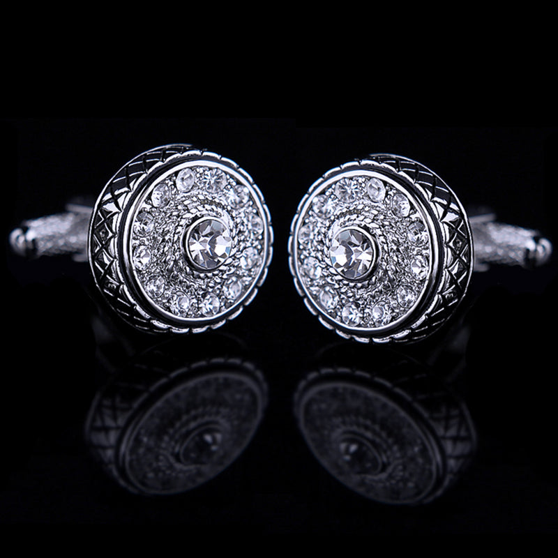 Round Vintage Silver Cufflinks - SOPHGENT