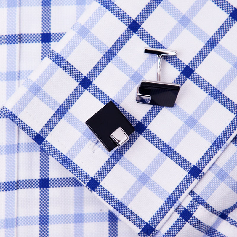 Black Minimal Square Cufflinks Cufflink - Sophisticated Gentlemen