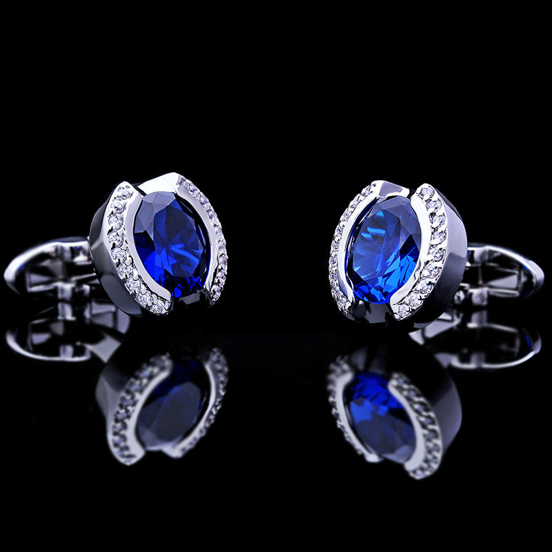 Crystal Blue Stone Cufflinks - SOPHGENT