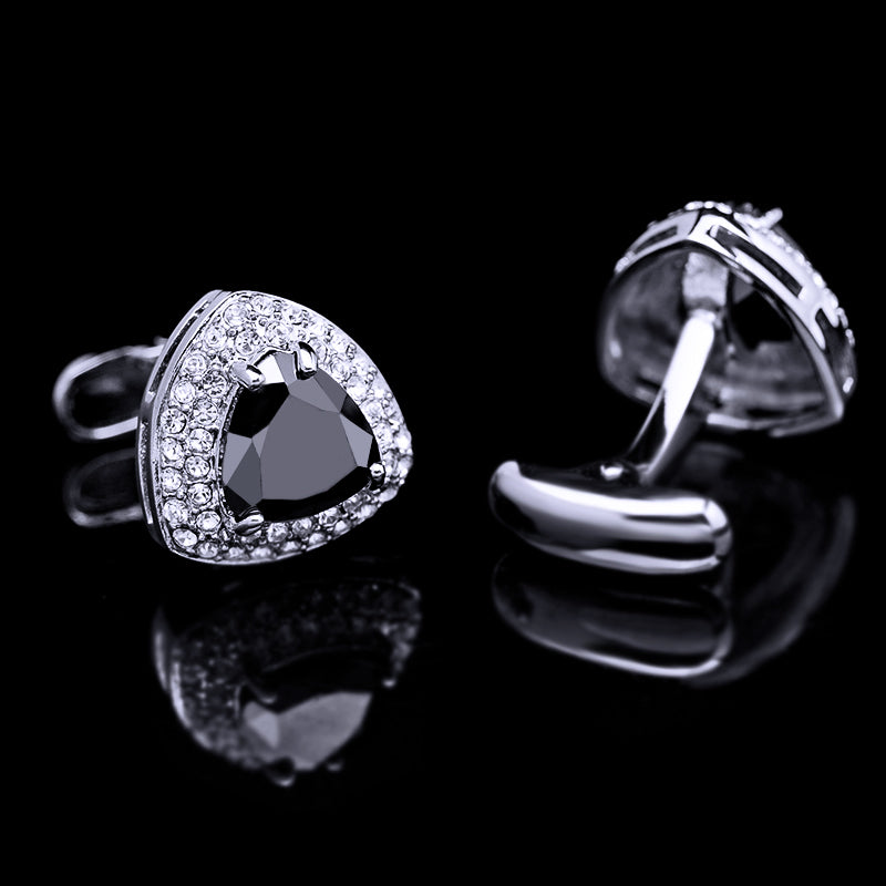 Crystal Black Onyx Cufflinks - SOPHGENT