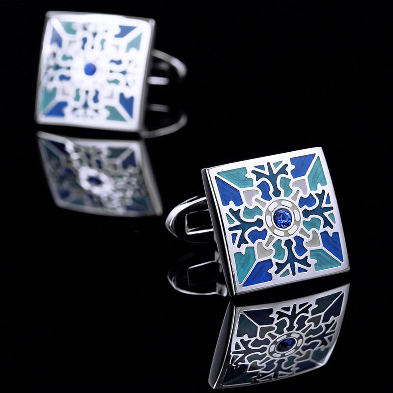 Vintage Blue Enamel Cufflinks - SOPHGENT