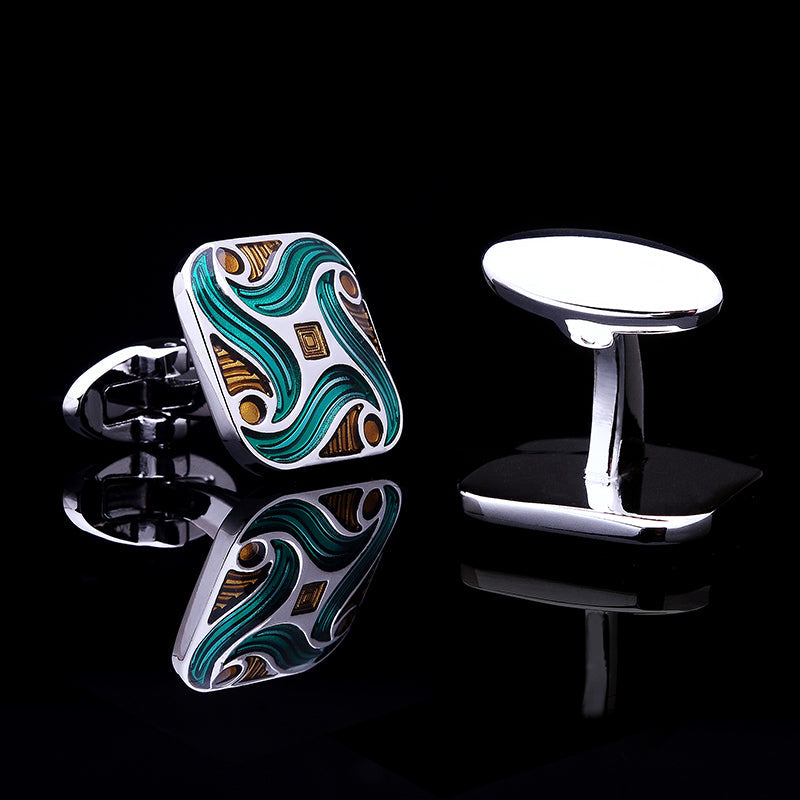 Green Enameled Cufflinks - SOPHGENT