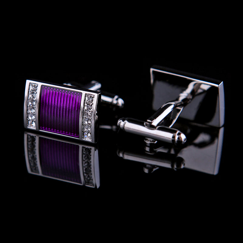 Crystal Purple Wedding Cufflinks - SOPHGENT