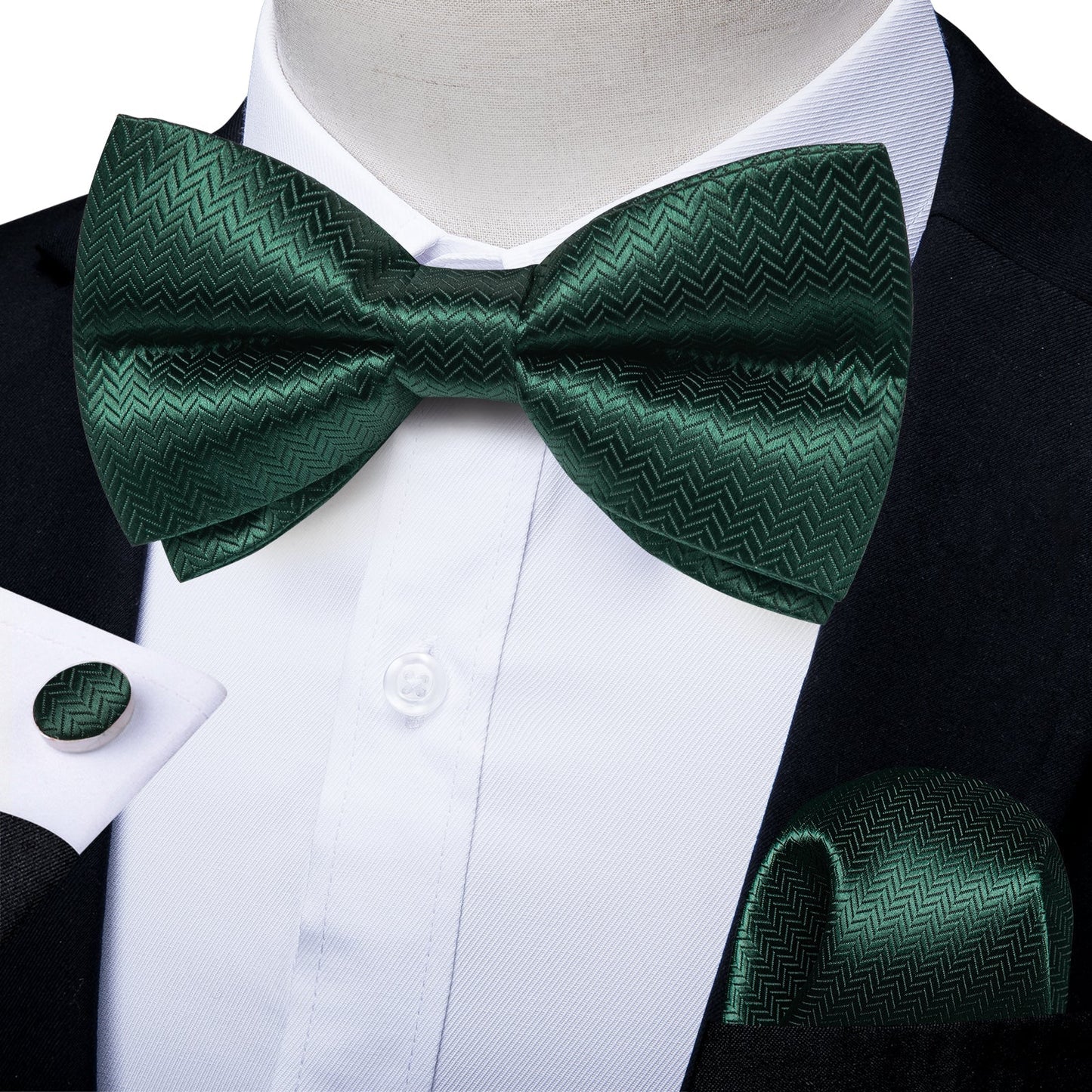 Green Chevron Bow Tie bow ties - Sophisticated Gentlemen