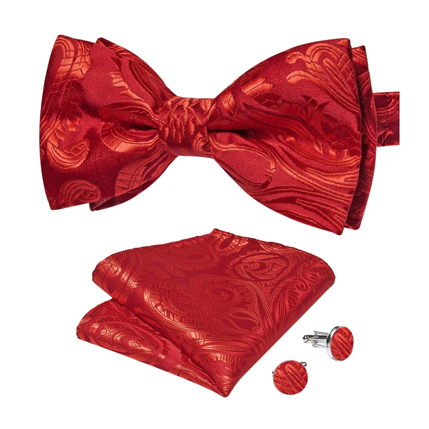 Fire Red Paisley Bow Tie bow ties - Sophisticated Gentlemen