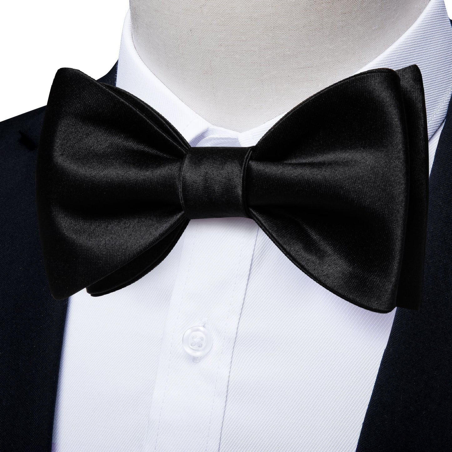 Solid Black Silk Bow Tie bow tie - Sophisticated Gentlemen