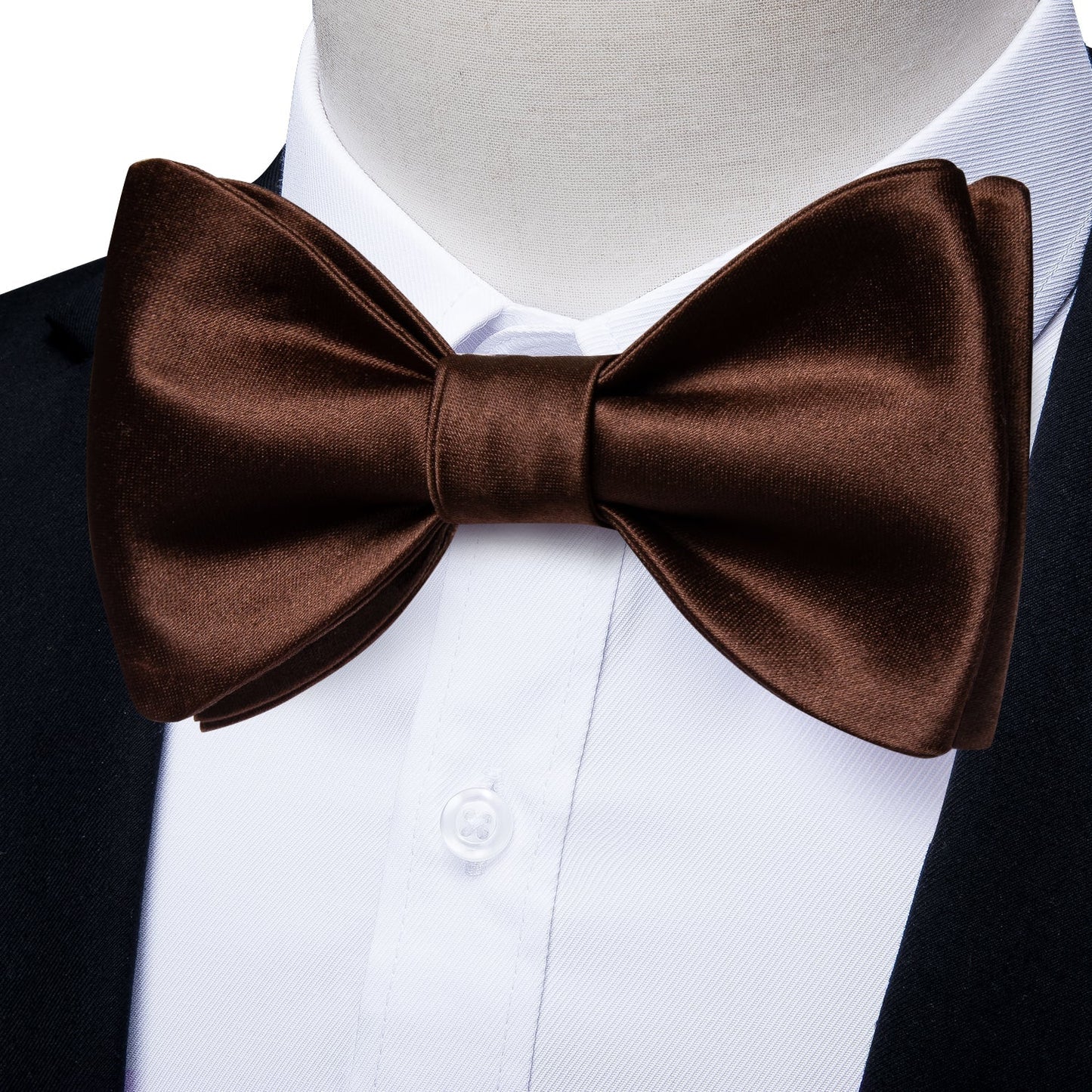 Solid Brown Silk Bow Tie bow tie - Sophisticated Gentlemen