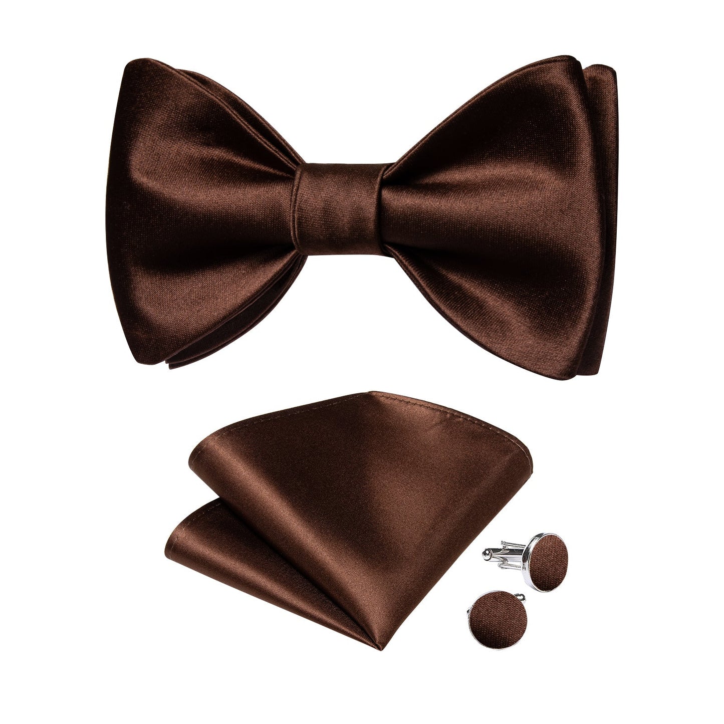 Solid Brown Silk Bow Tie bow tie - Sophisticated Gentlemen