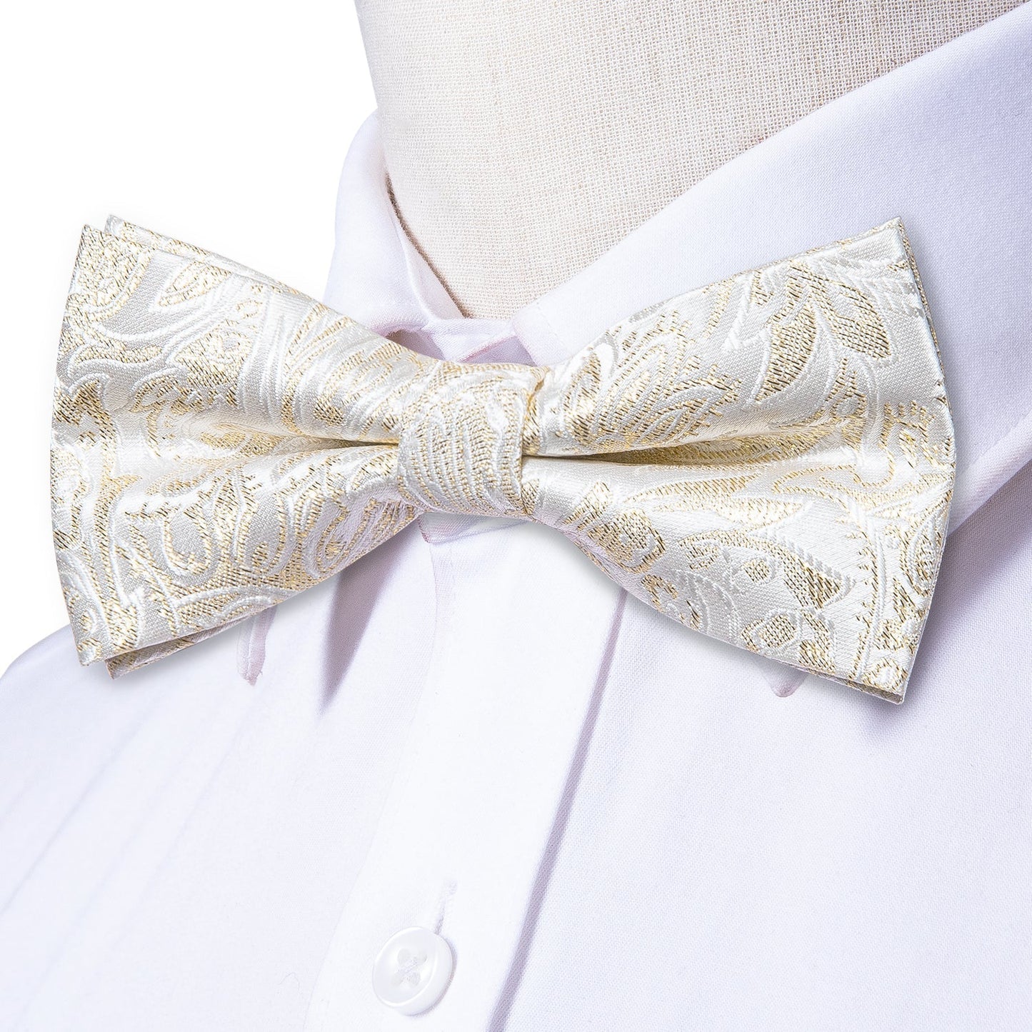 Beige Floral Bow Tie bow ties - Sophisticated Gentlemen