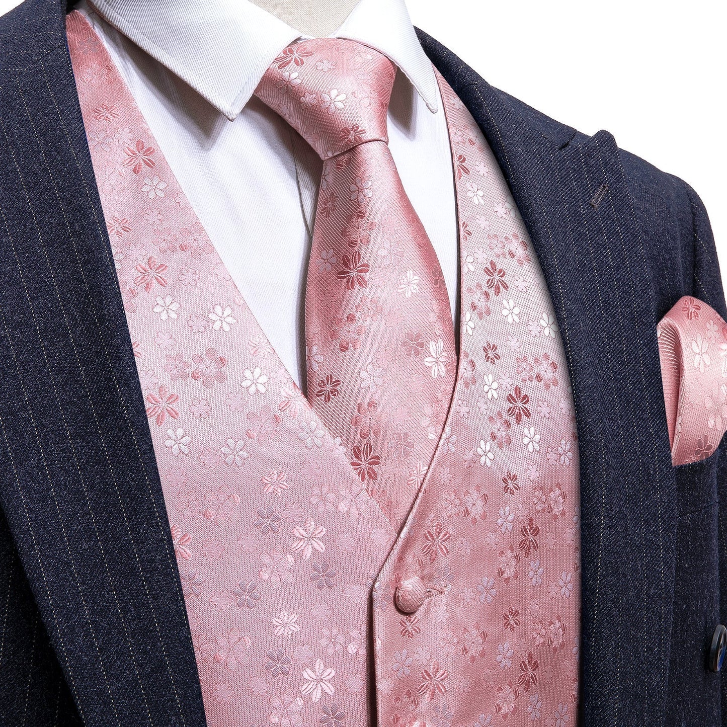 Flamingo Floral Vest Set vest set S (Chest 41) - Sophisticated Gentlemen