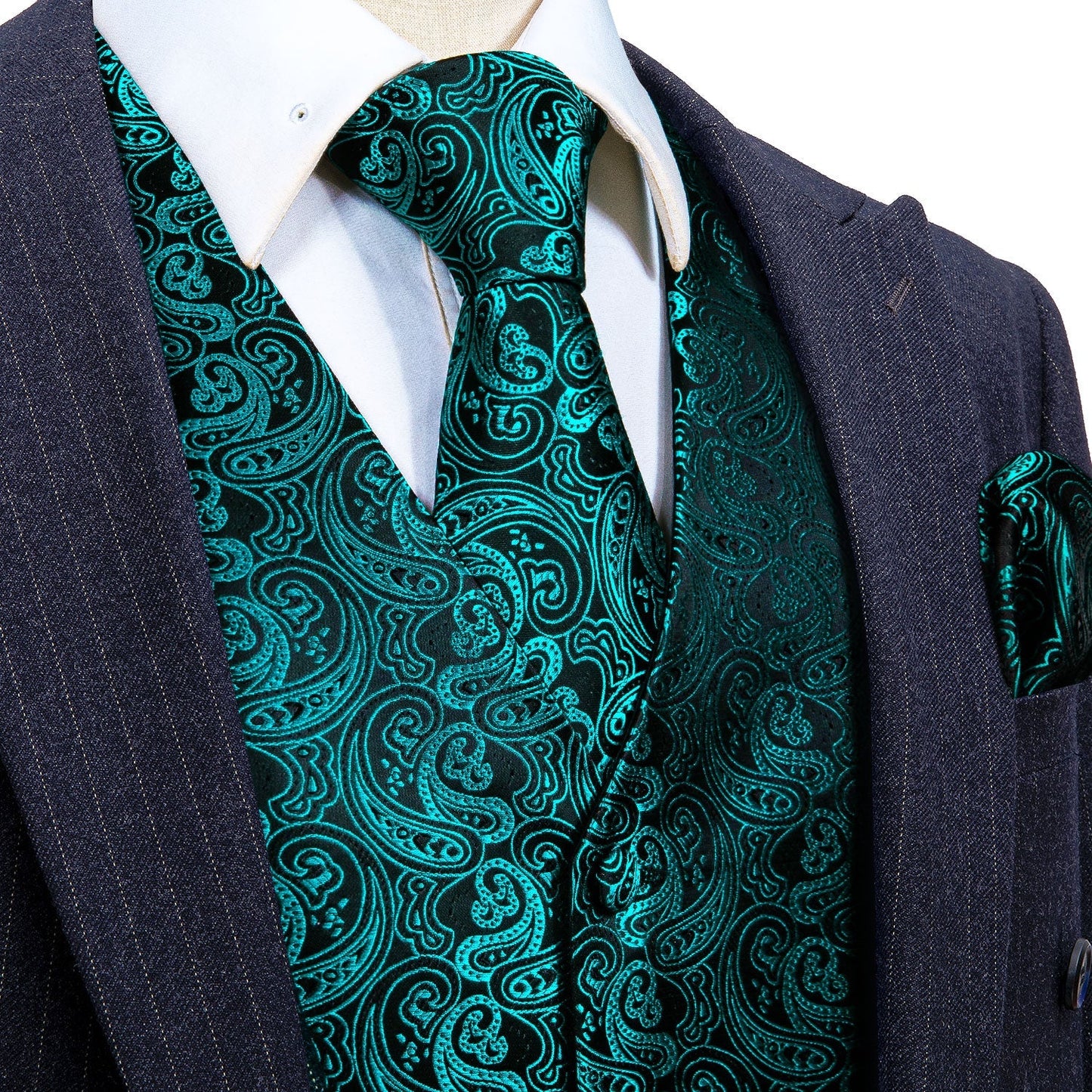 Teal Green Vest Set vest set S (Chest 41) - Sophisticated Gentlemen