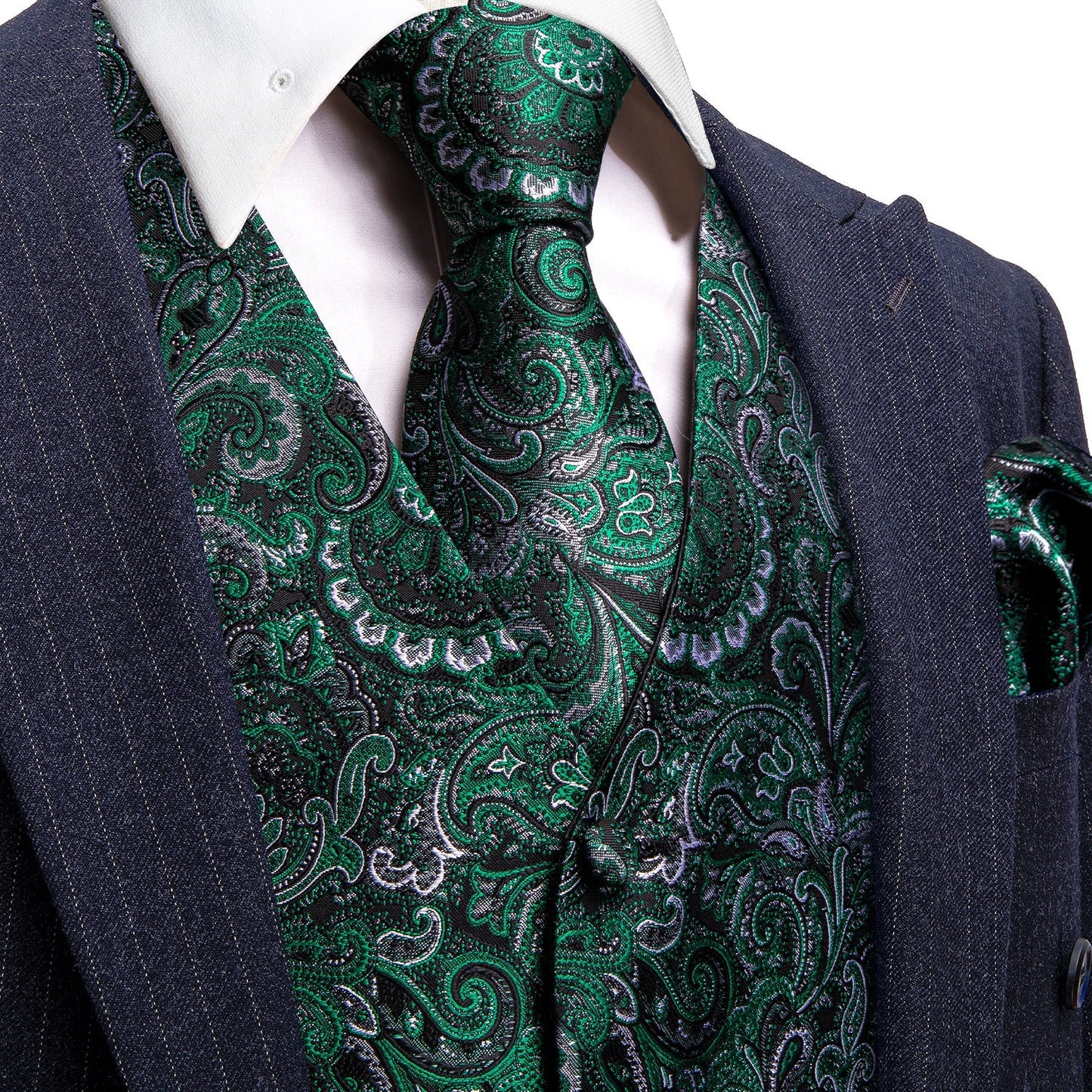 Dark Royal Green Vest Set vest set S (Chest 41) - Sophisticated Gentlemen