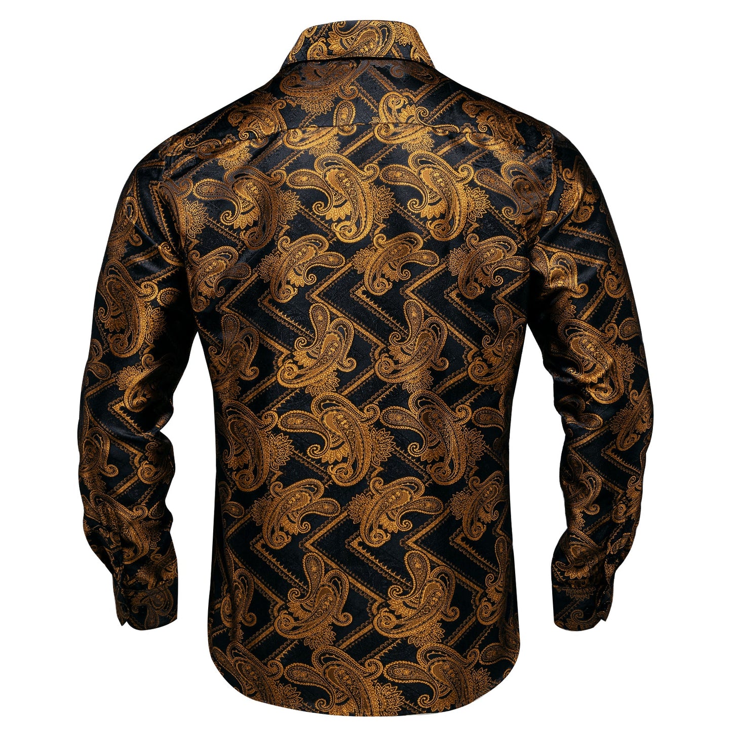 Black and Gold Paisley Dress Shirt shirt - Sophisticated Gentlemen