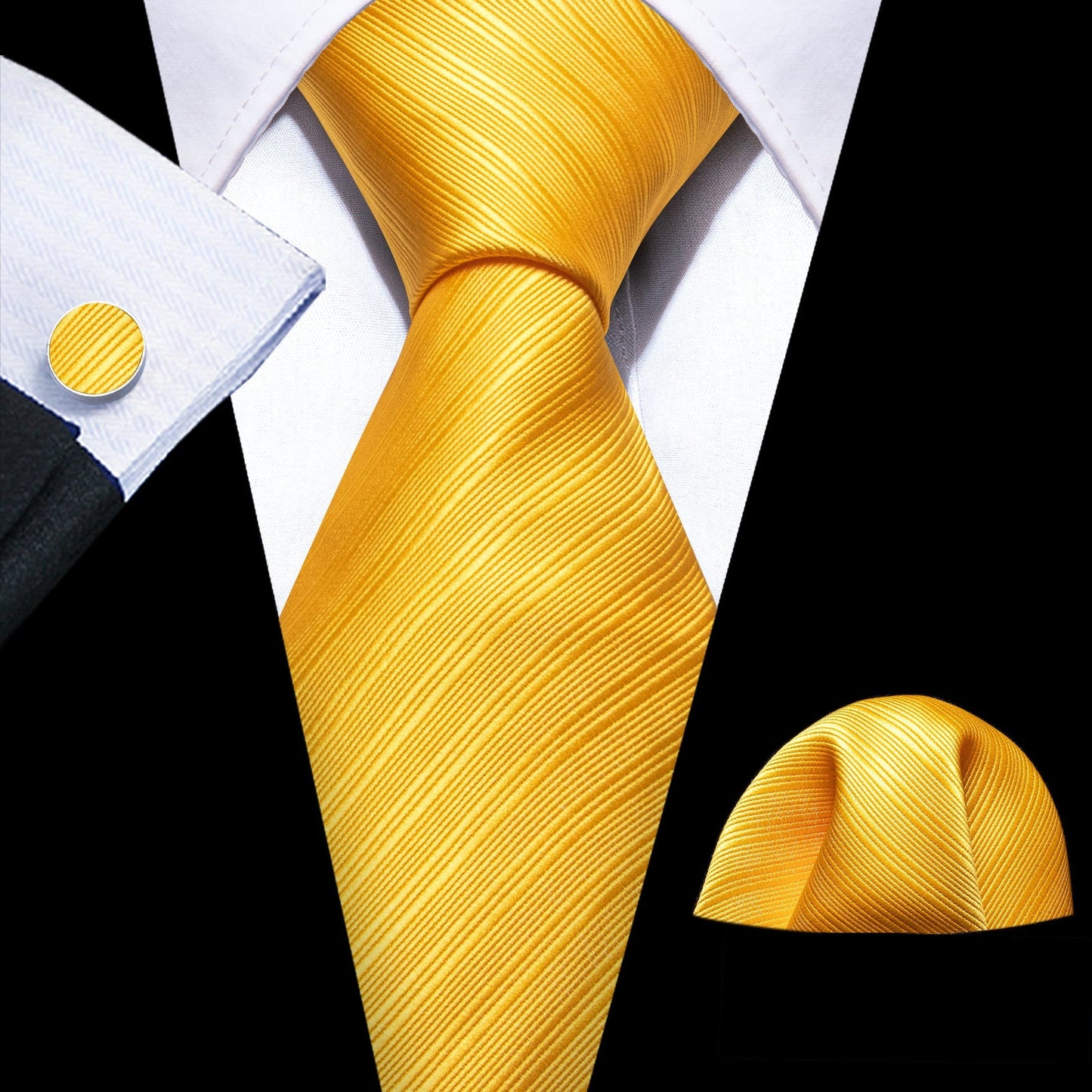 Sun Rays Tie, Pocket Square and Cufflinks tie sets - Sophisticated Gentlemen