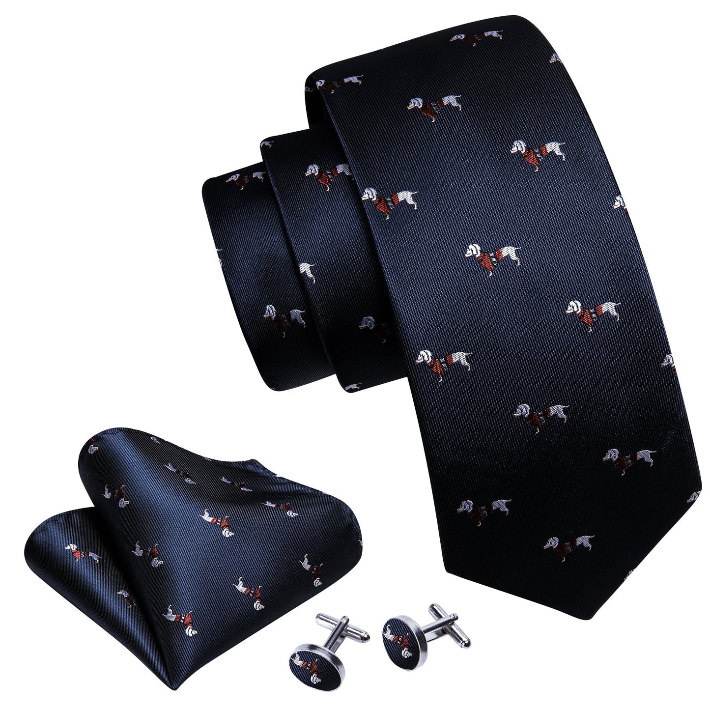 Dachshund Tie Set In Blue - SOPHGENT