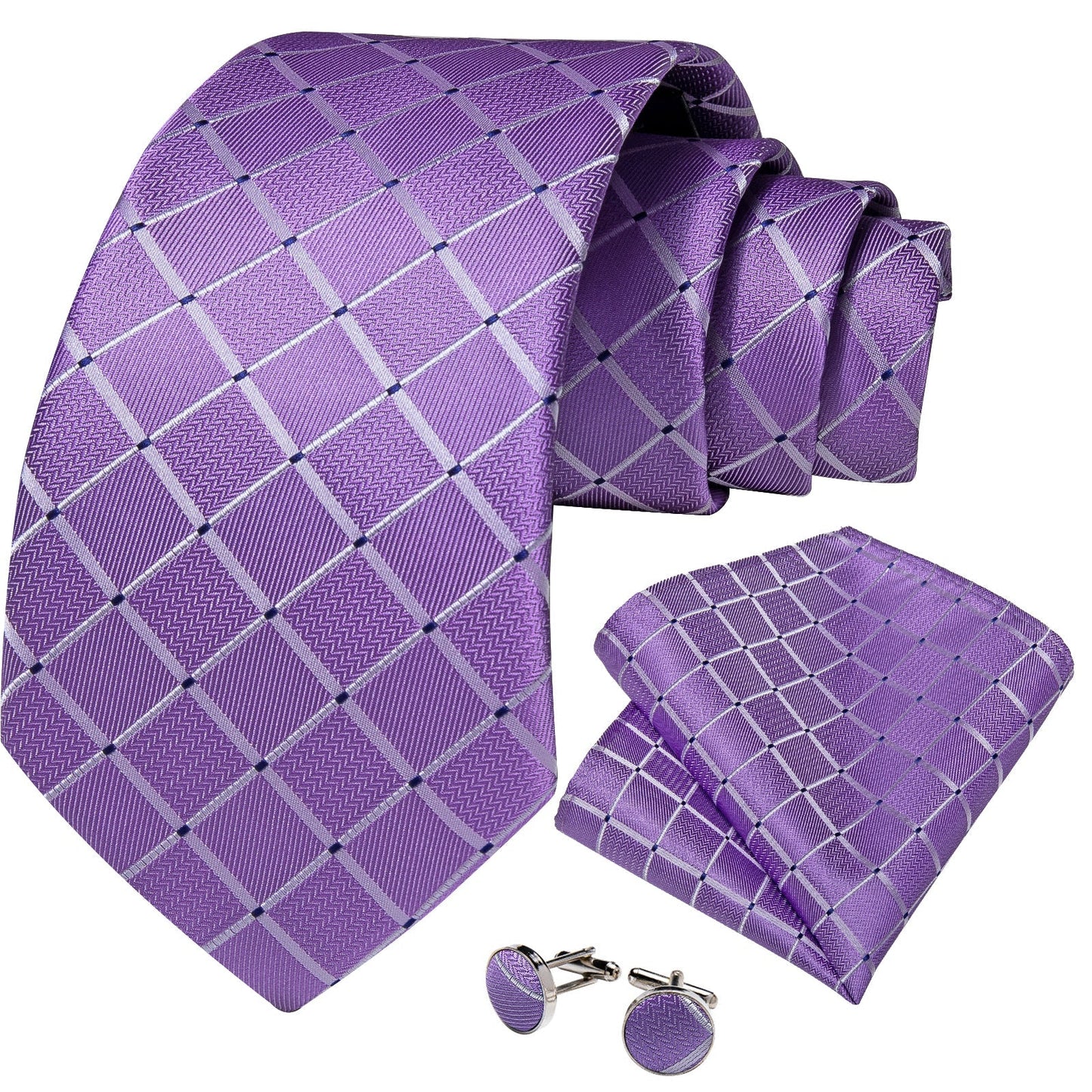 Purple Squares Tie Set - SOPHGENT
