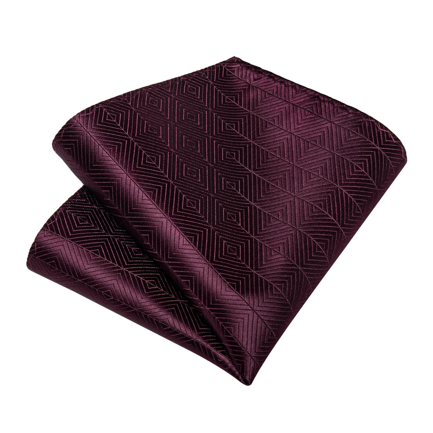 Wine Red Geometry Tie Set - SOPHGENT