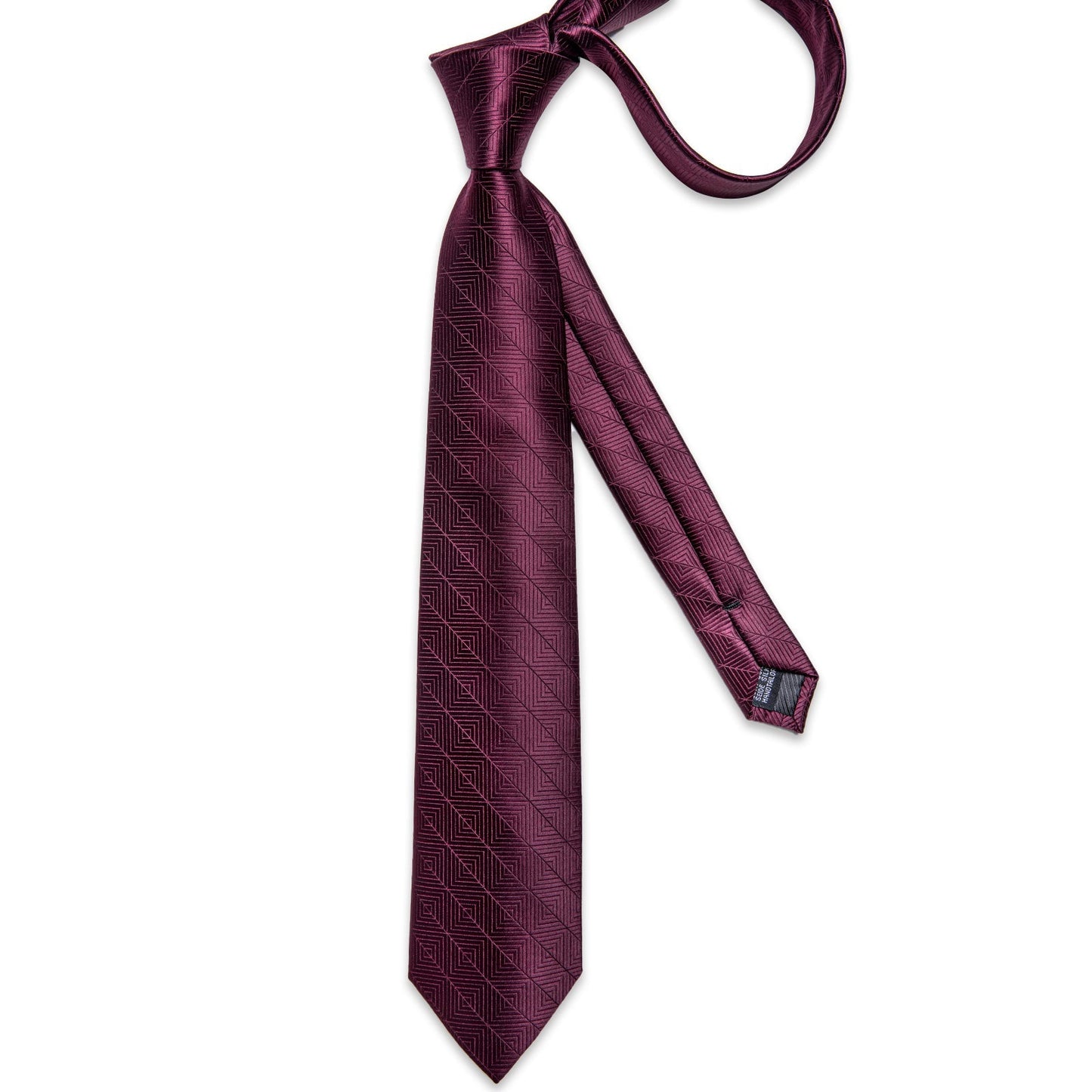 Wine Red Geometry Tie Set - SOPHGENT