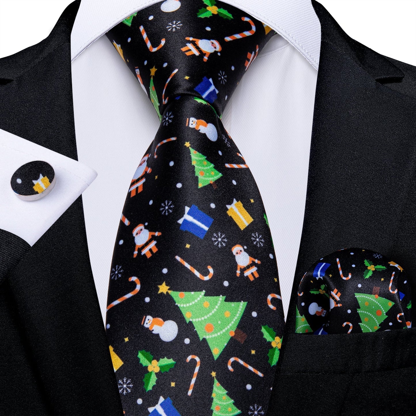 Christmas Tie Set In Black tie sets Standard packaging - Sophisticated Gentlemen