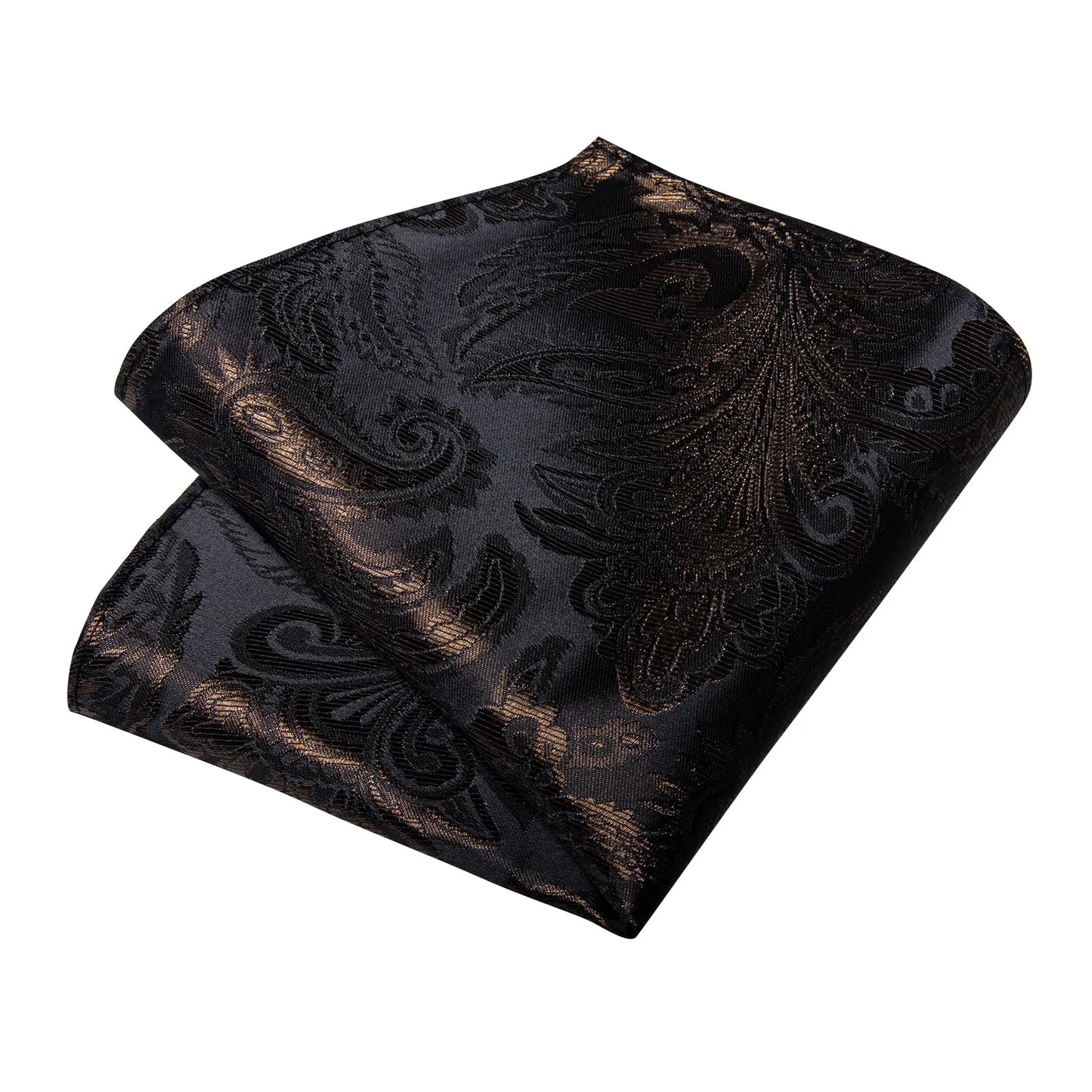 Brown and Black Silk Tie, Pocket Square and Cufflinks tie sets - Sophisticated Gentlemen