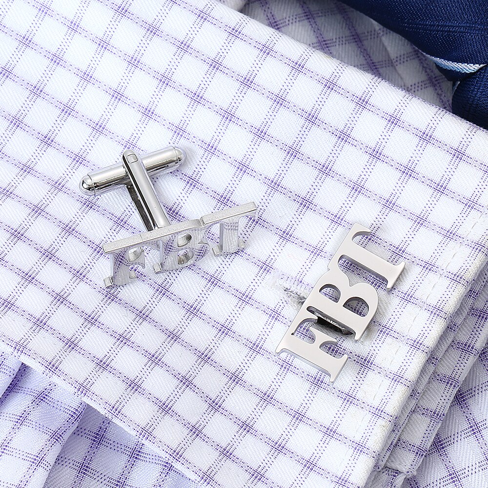 Initials Cufflinks cufflink Silver 1 ( Up to 9 Characters ) - Sophisticated Gentlemen