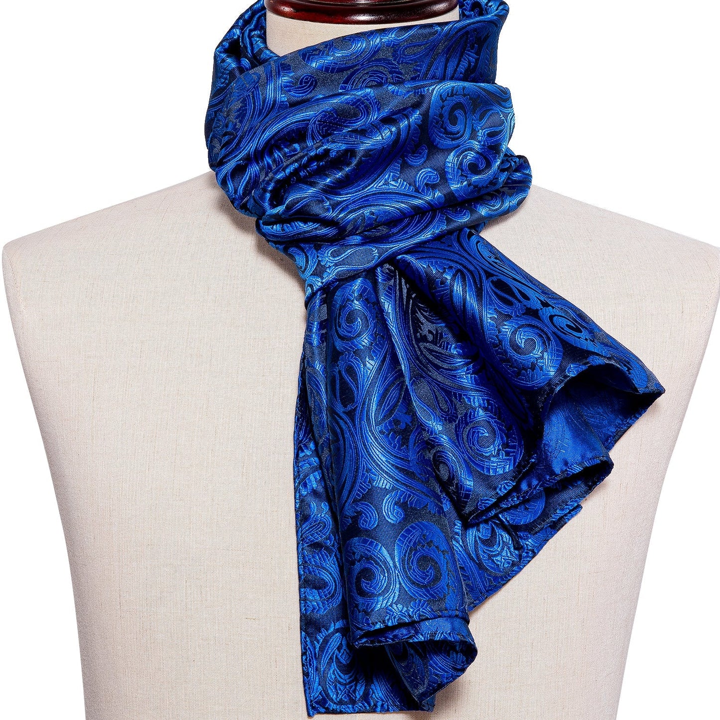 Royal Blue Paisley Silk Scarf Scarf - Sophisticated Gentlemen