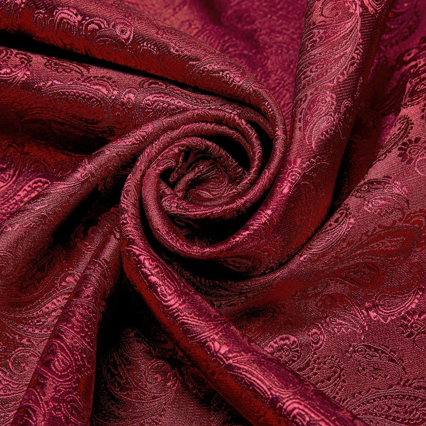 Burgundy Paisley Silk Scarf Scarf - Sophisticated Gentlemen