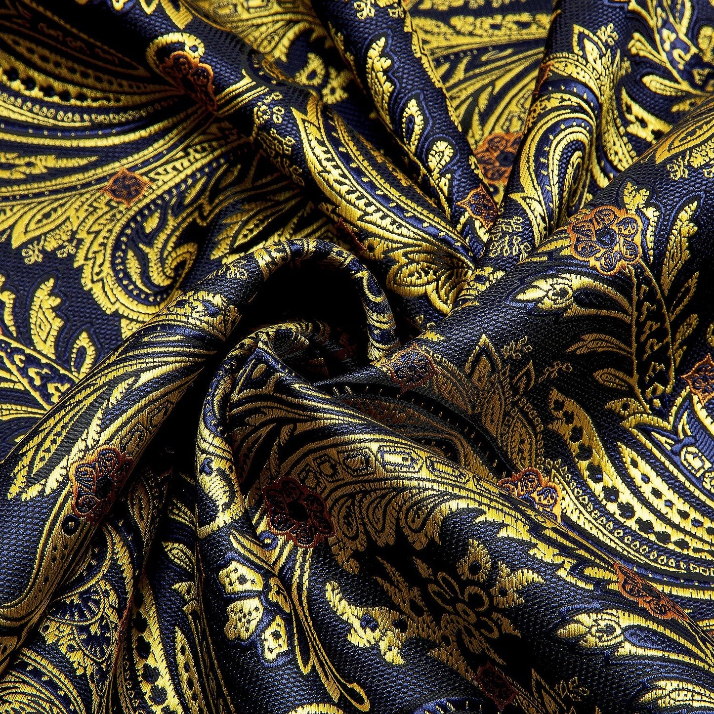 Navy and Yellow Floral Silk Scarf Scarf - Sophisticated Gentlemen