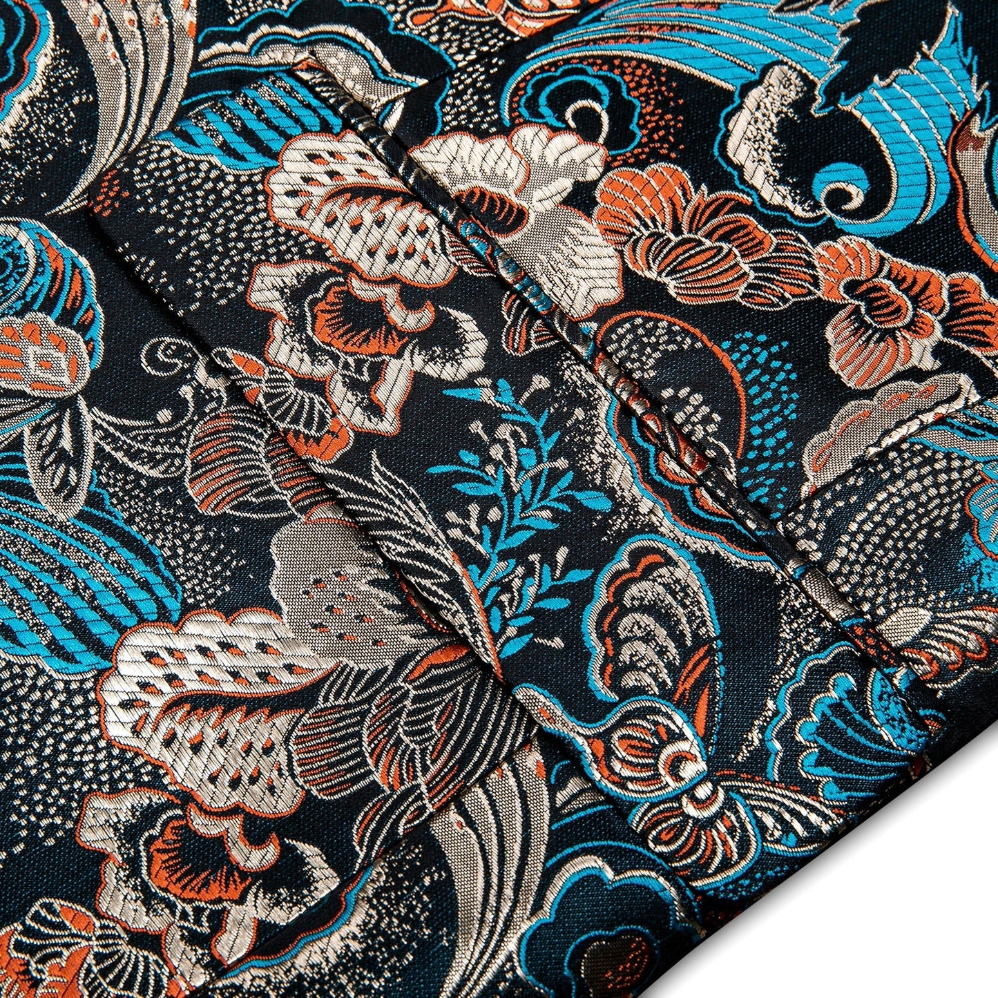 Floral Blue & Gold Double Breasted Tuxedo Jacket tuxedo - Sophisticated Gentlemen
