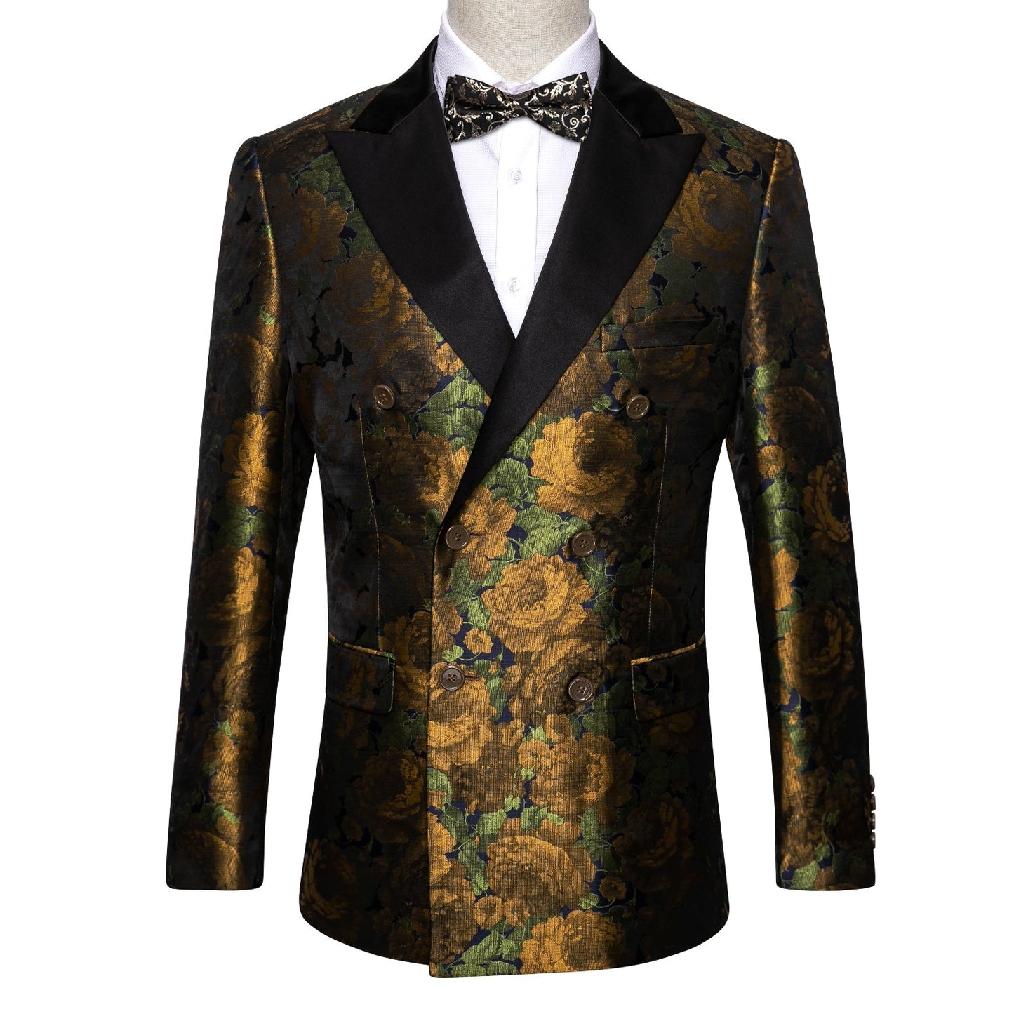 Green Camo Double Breasted Tuxedo Jacket tuxedo S (38) - Sophisticated Gentlemen