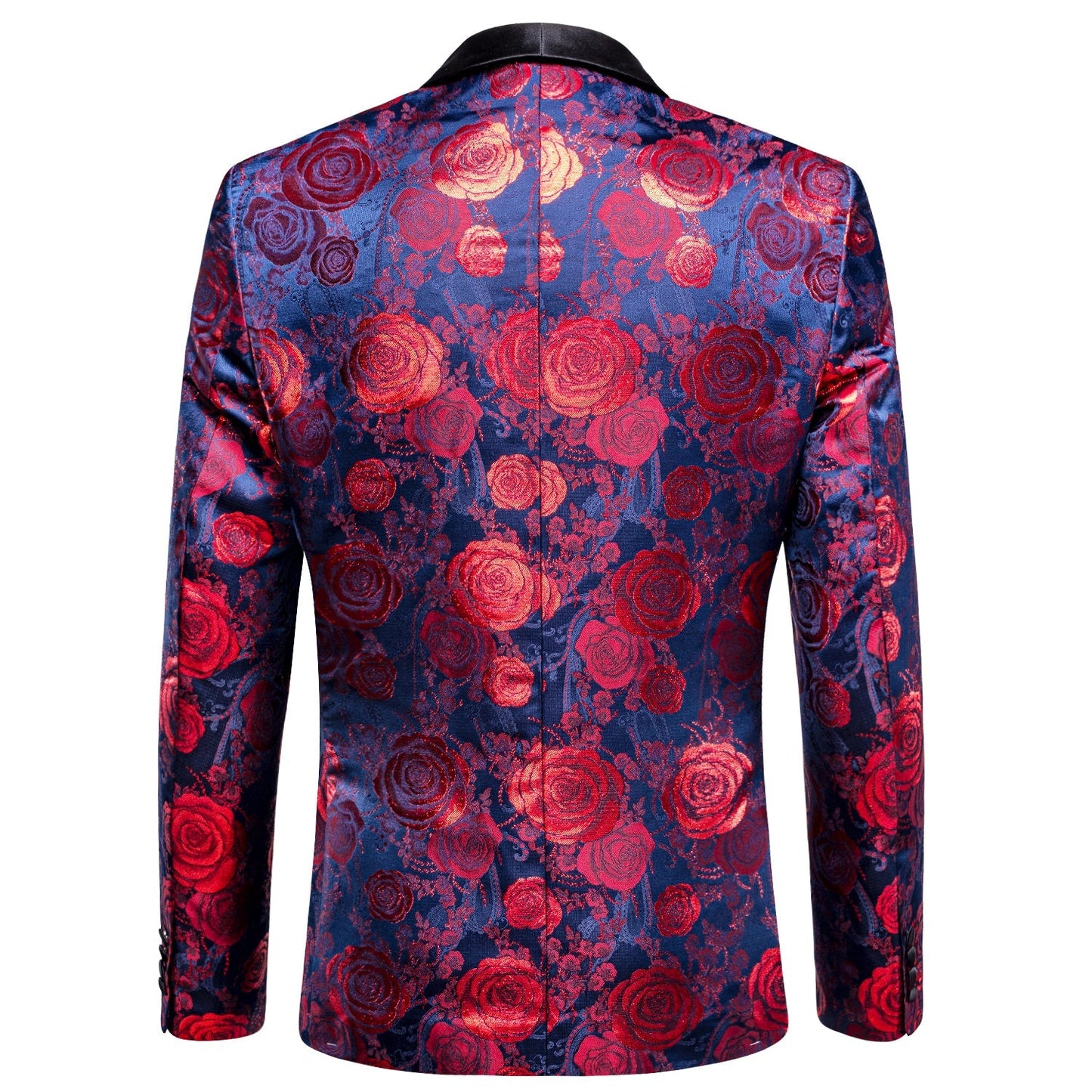 Blue and Red Floral Tuxedo Jacket tuxedo - Sophisticated Gentlemen