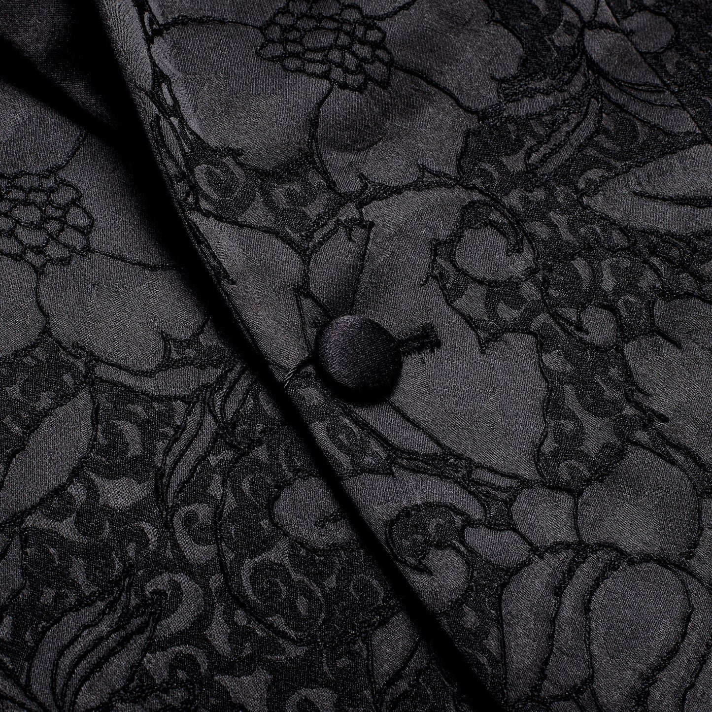 Black Embroidered Floral Tuxedo Jacket tuxedo - Sophisticated Gentlemen