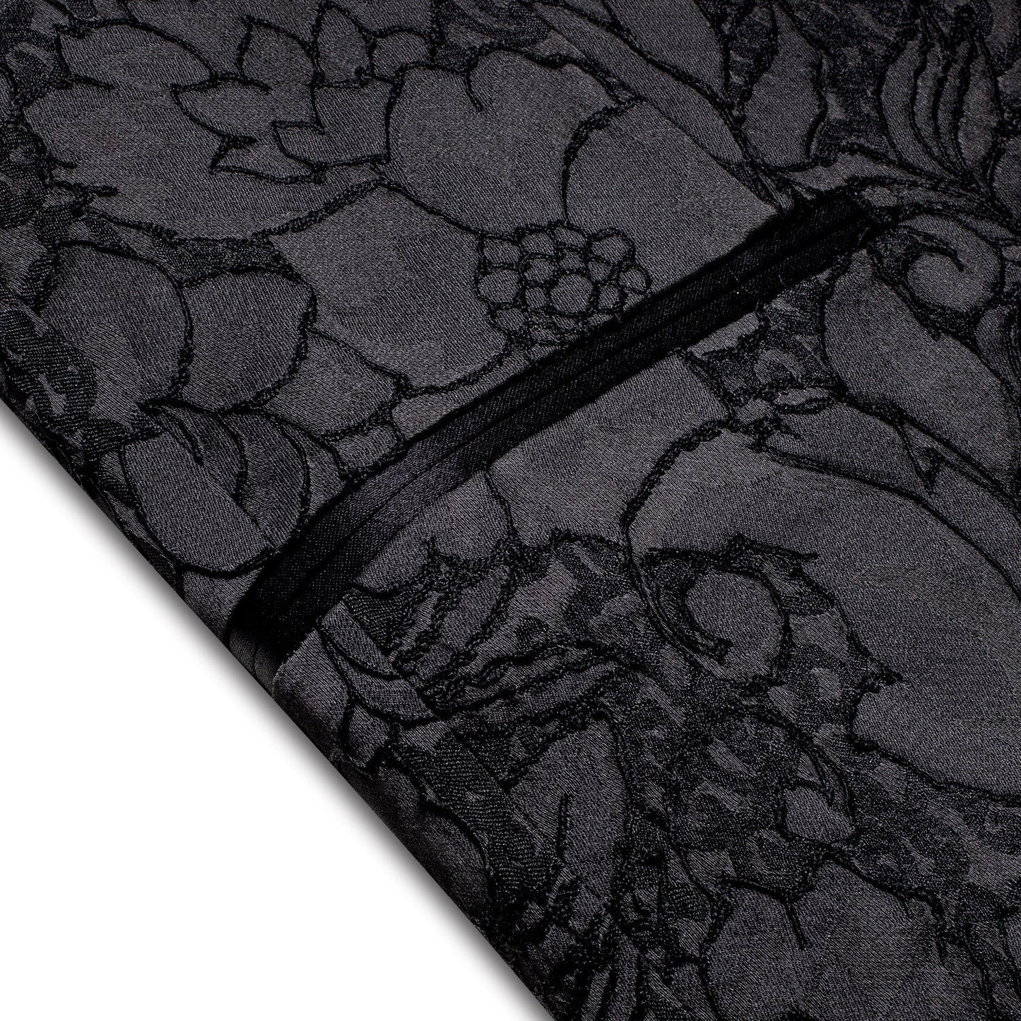 Black Embroidered Floral Tuxedo Jacket tuxedo - Sophisticated Gentlemen