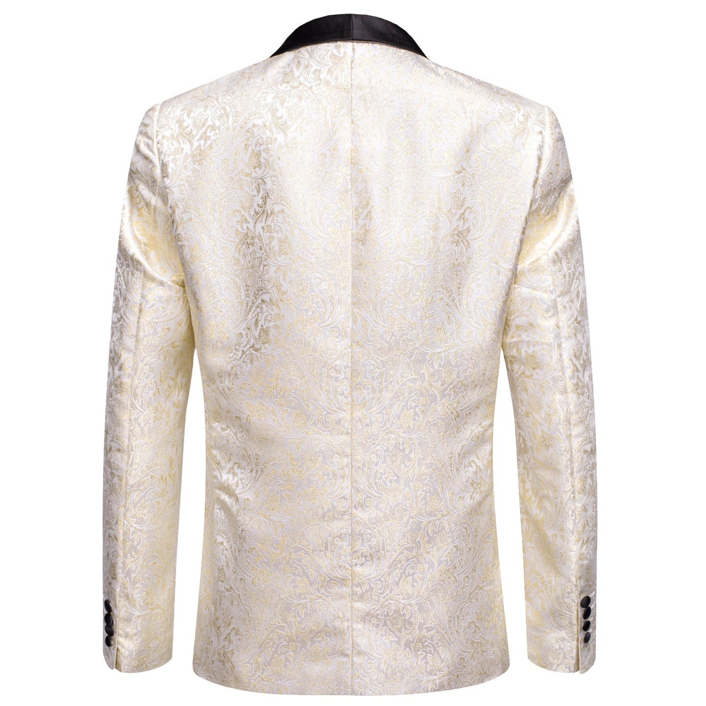 Champagne Embroidered Floral Tuxedo Jacket - SOPHGENT