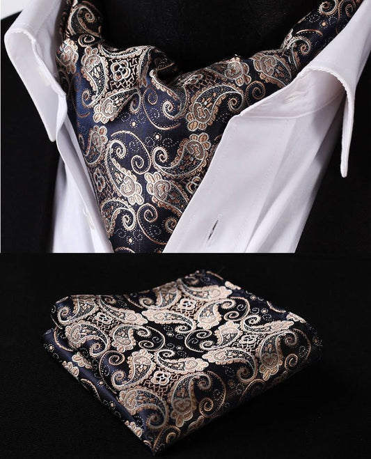 Cozumel Paisley Ascot and Pocket Square     - Sophisticated Gentlemen