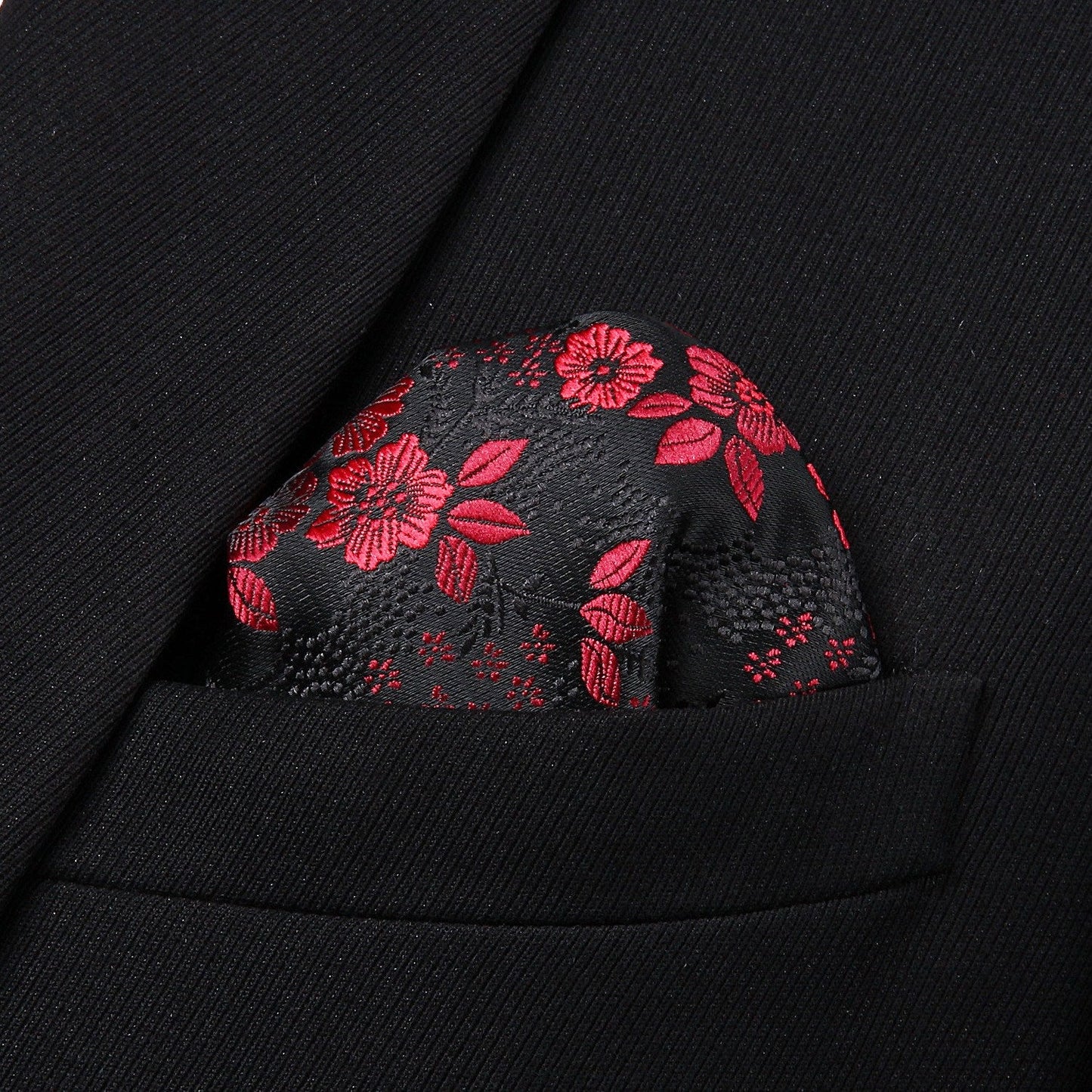 Midnight Rose Ascot and Handkerchief - Sophisticated Gentlemen