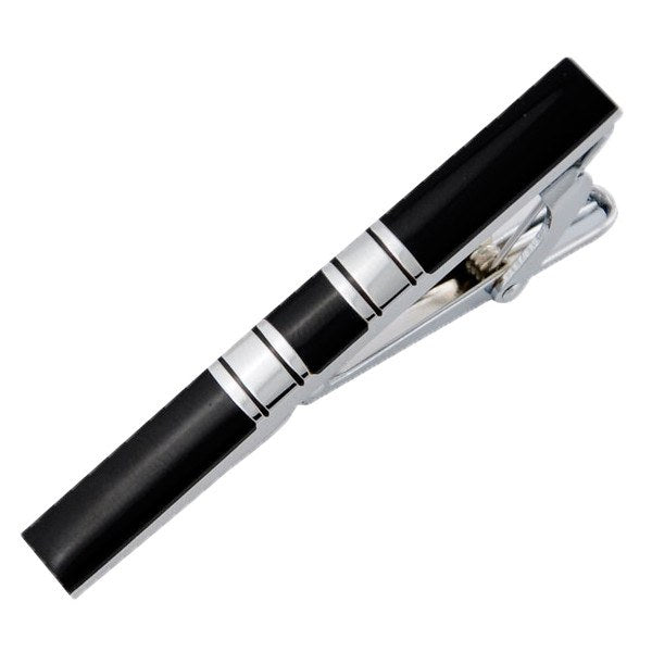 Black Enamel Tie Clip tie clip - Sophisticated Gentlemen