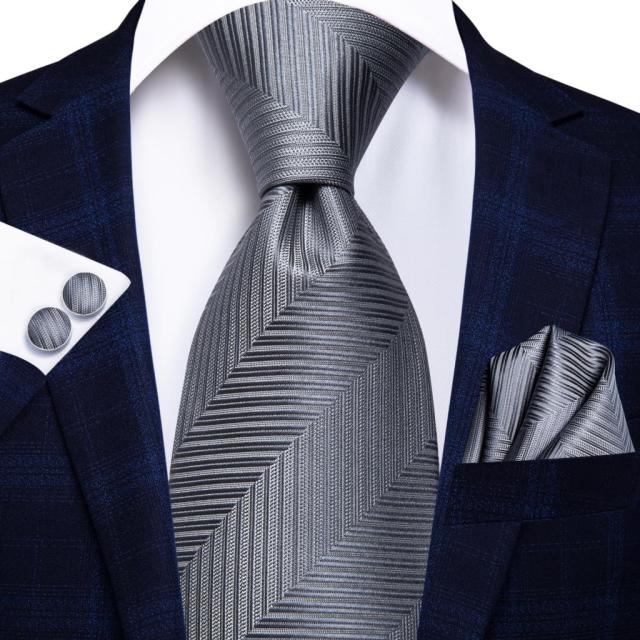 Sykes Silk Tie, Gray premium - Sophisticated Gentlemen