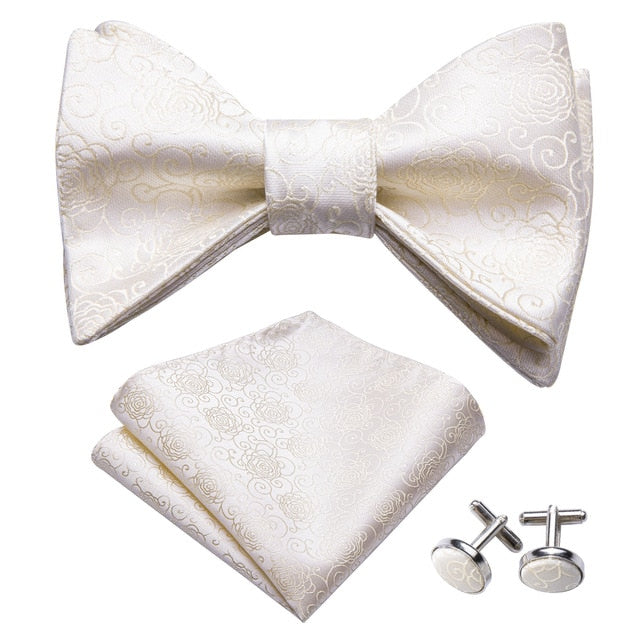 Wedding Day Bow Tie, Pocket Square and Cufflinks - SOPHGENT
