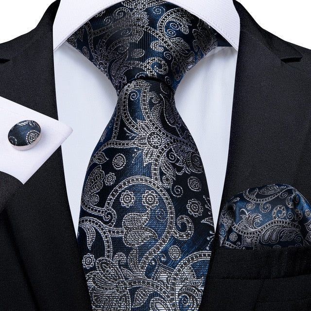 Midnight Blue Tie, Pocket Square and Cufflinks tie sets Standard packaging - Sophisticated Gentlemen